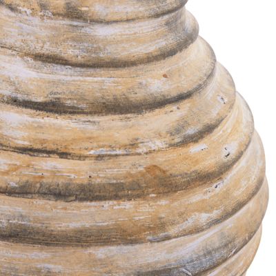 DECORATIVE TABLE VASE VERMO HM4401 TERRACOTTA IN BRUSHED BEIGE Φ27x30Hcm.