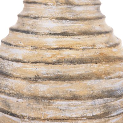 DECORATIVE TABLE VASE VERMO HM4401 TERRACOTTA IN BRUSHED BEIGE Φ27x30Hcm.