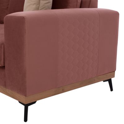 MESINA corner sofa, dusty pink, high leg, 2pcs, left corner