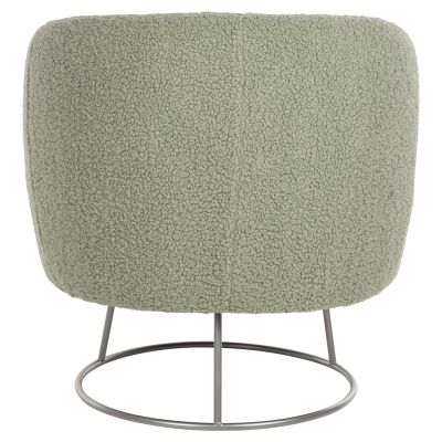 ARMCHAIR ARIEN HM8403.27 BOUCLE FABRIC IN PISTACHIO GREEN-SILVER METAL BASE 78x75x84Hcm.
