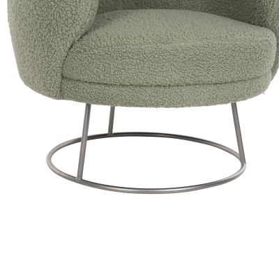 ARMCHAIR ARIEN HM8403.27 BOUCLE FABRIC IN PISTACHIO GREEN-SILVER METAL BASE 78x75x84Hcm.
