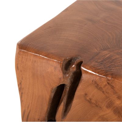 ТАБУРЕТКА НИСКА ВИСОЧИНА KUMO HM7893 ТИКОВО ДЪРВО МАСИВ В ЕСТЕСТВЕН ЦВЯТ 30X30X40Hcm.