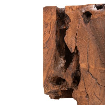 ТАБУРЕТКА НИСКА ВИСОЧИНА KUMO HM7893 ТИКОВО ДЪРВО МАСИВ В ЕСТЕСТВЕН ЦВЯТ 30X30X40Hcm.