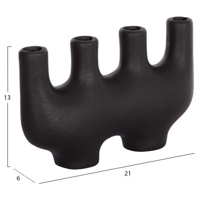 CERAMIC TABLE DECOR MANI HM4641.02 MATTE BLACK 21x6x13Hcm.