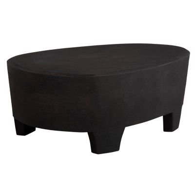 COFFEE TABLE OVAL SERIES SANTORINI FB918066 MDF IN BLACK COLOR 100x60x33Hcm.