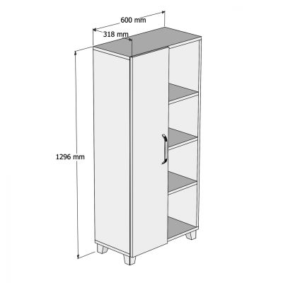 ΝΤΟΥΛΑΠΙ ΡΑΦΙΕΡΑ ΛΕΥΚΟ HM9239.01 60x31,8x129,6 ек.