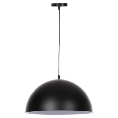 CEILING PENDANT LAMP HM4078 BLACK METAL ROUND CAP Φ40x125Hcm.