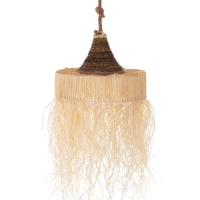 CEILING PENDANT LUMINAIRE SET HM11922 ROPE AND DRIED PALM LEAF FIBERS Φ51Χ155+H cm.