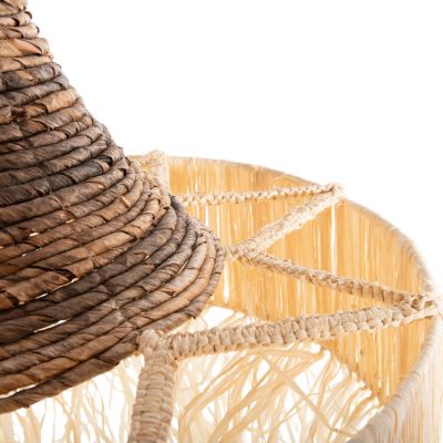 CEILING PENDANT LUMINAIRE SET HM11922 ROPE AND DRIED PALM LEAF FIBERS Φ51Χ155+H cm.