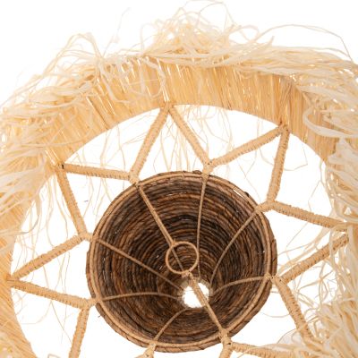 CEILING PENDANT LUMINAIRE SET HM11922 ROPE AND DRIED PALM LEAF FIBERS Φ51Χ155+H cm.