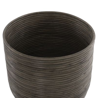 FLOWER POT RATTAN WITH BAMBOO LEGS HM7724 36Χ35Χ95Hcm.NATURAL-GREEN