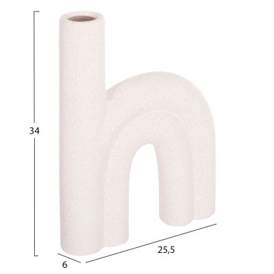 CERAMIC TABLE DECOR ARCON HM4638.01 OFF WHITE WITH CRYSTALLIZATION 25,5x6x34Hcm.