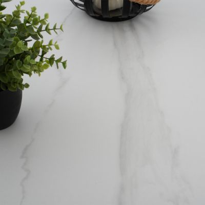 DINING TABLE ROUND SYNTEC HM9309.02 SINTERED STONE WHITE METAL LEGS Φ115x75H