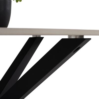 DINING TABLE ROUND SYNTEC HM9309.02 SINTERED STONE WHITE METAL LEGS Φ115x75H