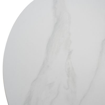 DINING TABLE ROUND SYNTEC HM9309.02 SINTERED STONE WHITE METAL LEGS Φ115x75H