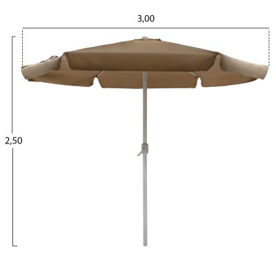 ALUMINUM UMBRELLA Φ3Μ HM6003.02 MOKA WITH ELEVATOR