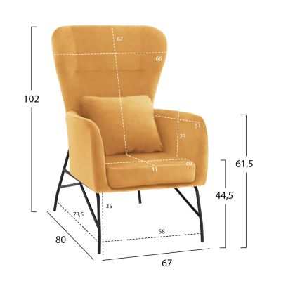 DANIA Фотьойл Velvet Gold 67x80x102 см.