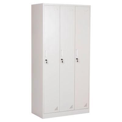 METAL TRIPLE LOCKER WITH KEYLOCKS ALTONA HM5634.11 GREY 90x45x185Hcm.