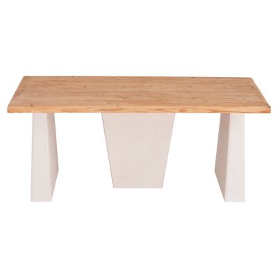 DINING TABLE SERIES SANTORINI HM18042 FIR WOOD TABLETOP-MDF LEGS IN OFF WHITE 180x90x75Hcm.