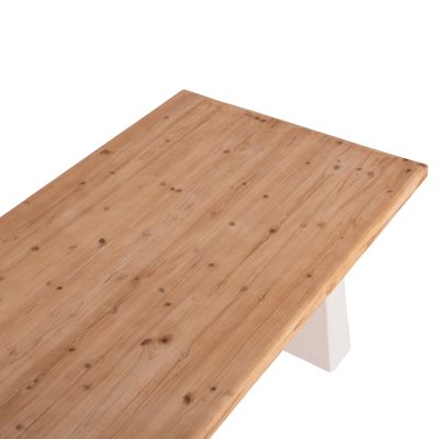 DINING TABLE SERIES SANTORINI HM18042 FIR WOOD TABLETOP-MDF LEGS IN OFF WHITE 180x90x75Hcm.