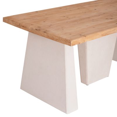 DINING TABLE SERIES SANTORINI HM18042 FIR WOOD TABLETOP-MDF LEGS IN OFF WHITE 180x90x75Hcm.