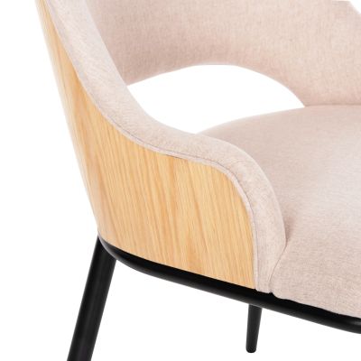 DINING SET 5PCS HM11973 TABLE DENTY & 4 CHAIRS DELF (OAK-BEIGE)