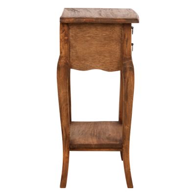 SIDE TABLE WITH 2 DRAWERS HM7904 MAHOGANY WOOD IN NATURAL COLOR 40x30x67Hcm.
