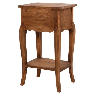 SIDE TABLE WITH 2 DRAWERS HM7904 MAHOGANY WOOD IN NATURAL COLOR 40x30x67Hcm.