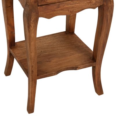SIDE TABLE WITH 2 DRAWERS HM7904 MAHOGANY WOOD IN NATURAL COLOR 40x30x67Hcm.