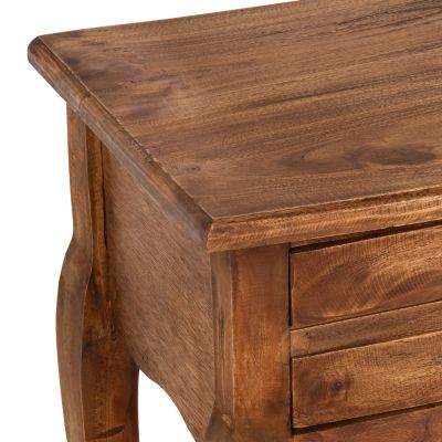 SIDE TABLE WITH 2 DRAWERS HM7904 MAHOGANY WOOD IN NATURAL COLOR 40x30x67Hcm.