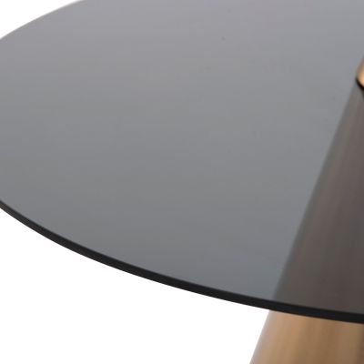 ХОЛНИ МАСИ 2БР. REBEN HM9919 МЕТАЛ В ЗЛАТИСТО-ЧЕРЕН СТЪКЛЕН ПЛОТ Φ80 & Φ60 см.