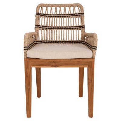 КРЕСЛО STARDOM HM9760.02 ТИКОВО ДЪРВО В ЦВЯТ МЕД И ЧЕРНО ВЪЖЕ 57x65x83Hcm.