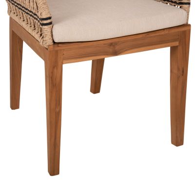 КРЕСЛО STARDOM HM9760.02 ТИКОВО ДЪРВО В ЦВЯТ МЕД И ЧЕРНО ВЪЖЕ 57x65x83Hcm.