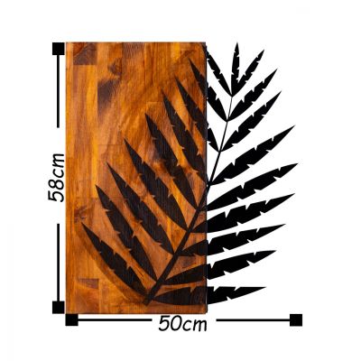 WOODEN WALL DECORATION WITH METALLIC LEAF 50X58 HM7225