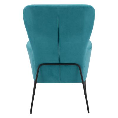 Armchair Velvet Turquoise with metallic black leg HM8721.08 67x80x102 cm.