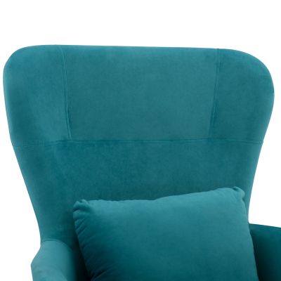 Armchair Velvet Turquoise with metallic black leg HM8721.08 67x80x102 cm.