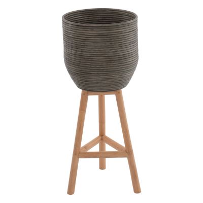 FLOWERPOT RATTAN WITH BAMBOO LEGS HM7815 31x30x80Hcm.NATURAL-GREEN