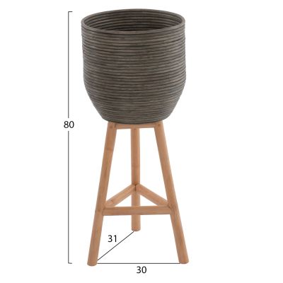 FLOWERPOT RATTAN WITH BAMBOO LEGS HM7815 31x30x80Hcm.NATURAL-GREEN