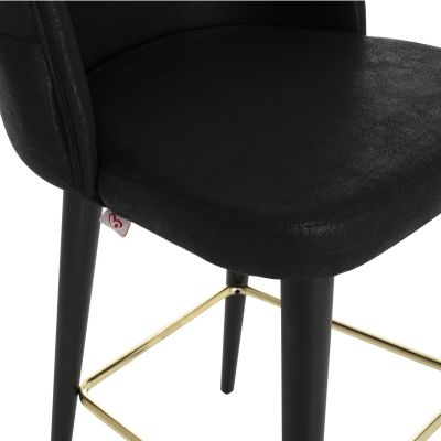 БАР СТОЛ MARCELLO PROFESSIONAL HM9280.14 ТИП НАБУК ДЪРВО ЧЕРЕН 50x58x100Hcm.