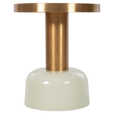 SIDE TABLE ERODE HM4243.07 METAL IN LIGHT GREEN-GOLD Φ40,5x48Hcm.