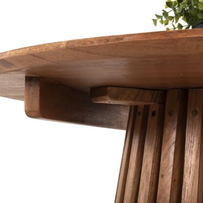 ТРАПЕЗНА МАСА КРЪГЛА FRANTZ HM9832.11 МАЙДИ ДЪРВО МАСИВ В ЕСТЕСТВЕН ЦВЯТ Φ80X75Hcm