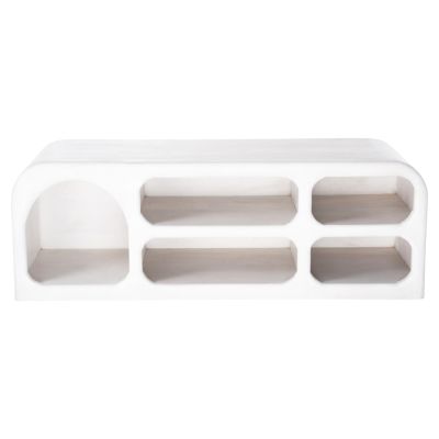 ТВ ШКАФ HANDYR HM9704 МАНГОВО ДЪРВО МАСИВ В БЯЛ ЦВЯТ 130x40x45Hcm.