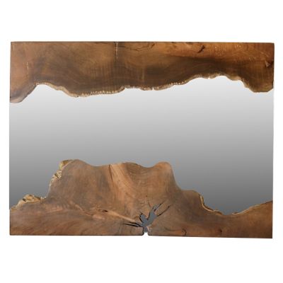 MIRROR HM9363 RECTANGULAR SOLID TEAK NATURAL 140X80H