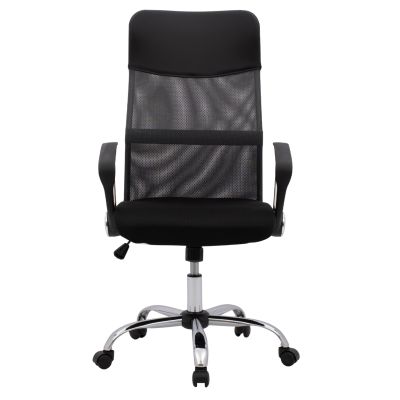 Офис стол CABLE HM1000.10 Black Grey Mesh хромиран крак 61x58x118