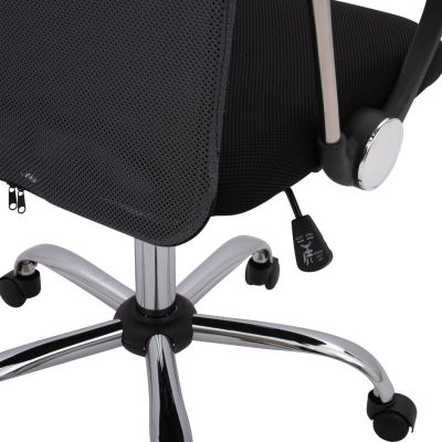 Офис стол CABLE HM1000.10 Black Grey Mesh хромиран крак 61x58x118