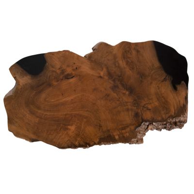 COFFEE TABLE GLAZE HM9750 TEAK WOOD IN NATURAL-BLACK METAL LEGS 110x60x48Hcm.