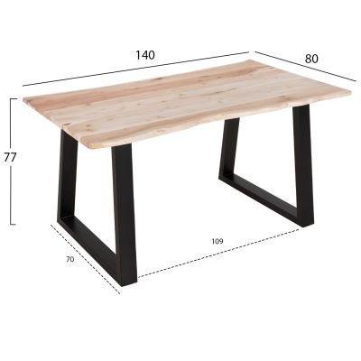 ТРАПЕЗНА МАСА MONTANA SLIM HM8163.21 АКАЦИЕВО ДЪРВО В СВЕТЪЛ ЕСТЕСТВЕН ЦВЯТ 140x80x77Hcm.