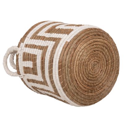 2 ЧАСТИ КОМПЛЕКТ ДЕКОРАТИВНИ КОШНИЦИ HM7846.01 MENDONG GRASS В ЕСТЕСТВЕНО-БЯЛ ЦВЯТ Φ36x32-40Hcm.