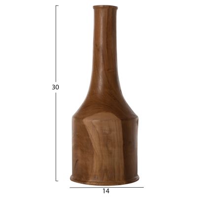 DECOR BOTTLES 3PCS SET HM7717 SOLID TEAK NATURAL