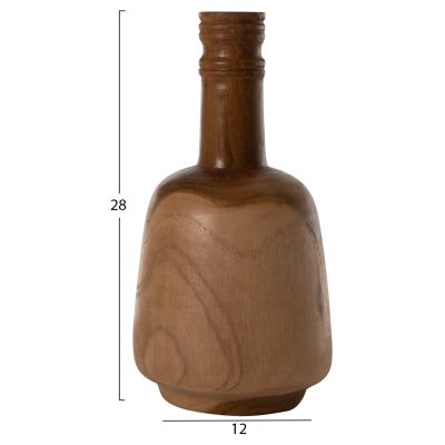 DECOR BOTTLES 3PCS SET HM7717 SOLID TEAK NATURAL